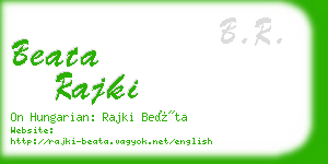 beata rajki business card